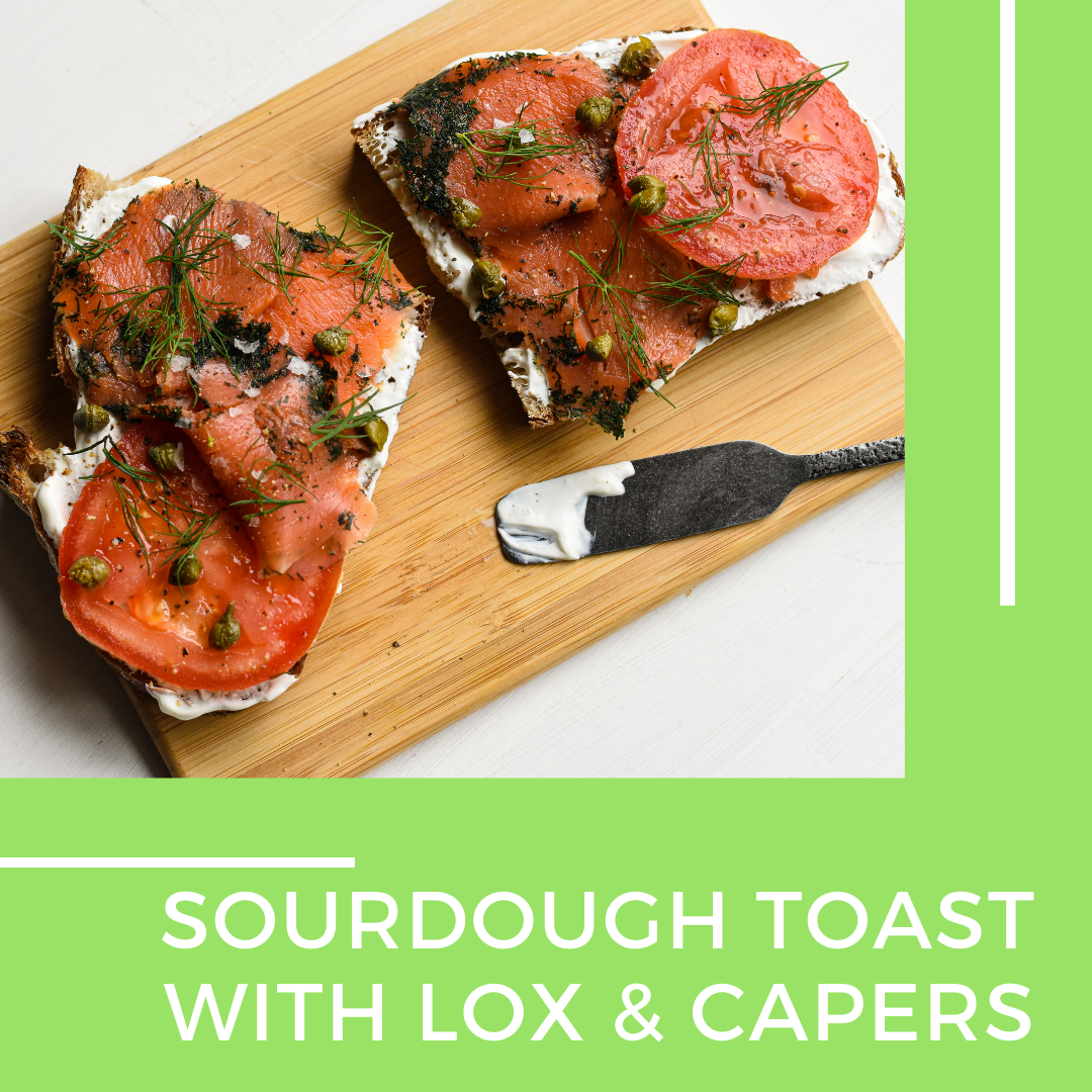 Sourdough toast with lox and capers