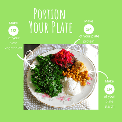 Adjust your portion size to help modulate your blood sugar before and after meals