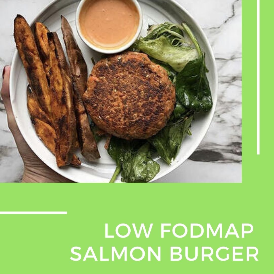 Low fodmap salmon burger