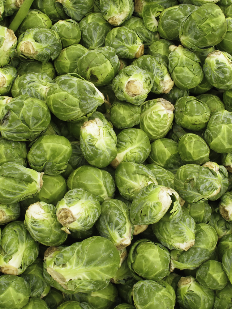 Brussels sprouts in abundance at farmers market