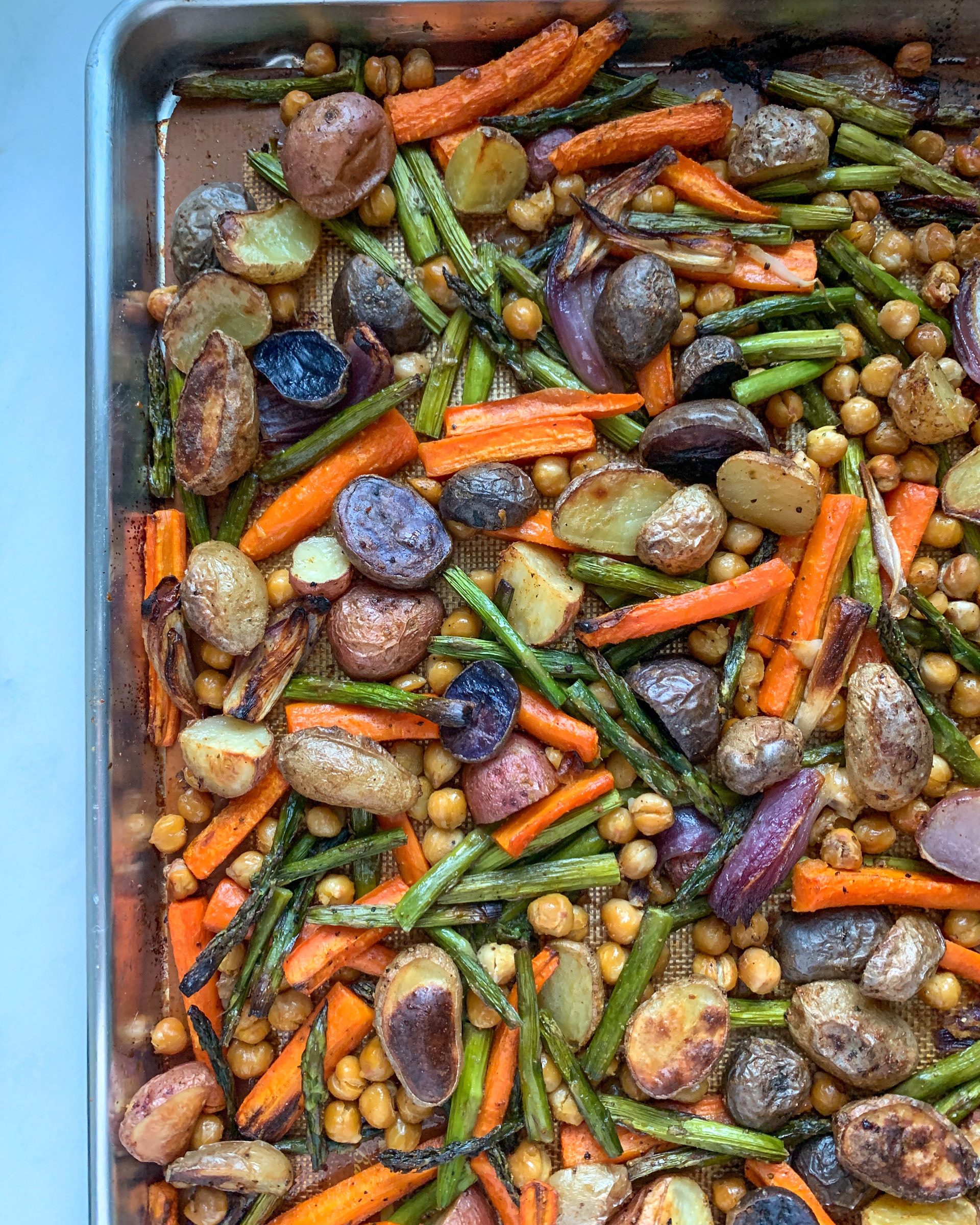 Sheet Pan Veggie and Starch Medley
