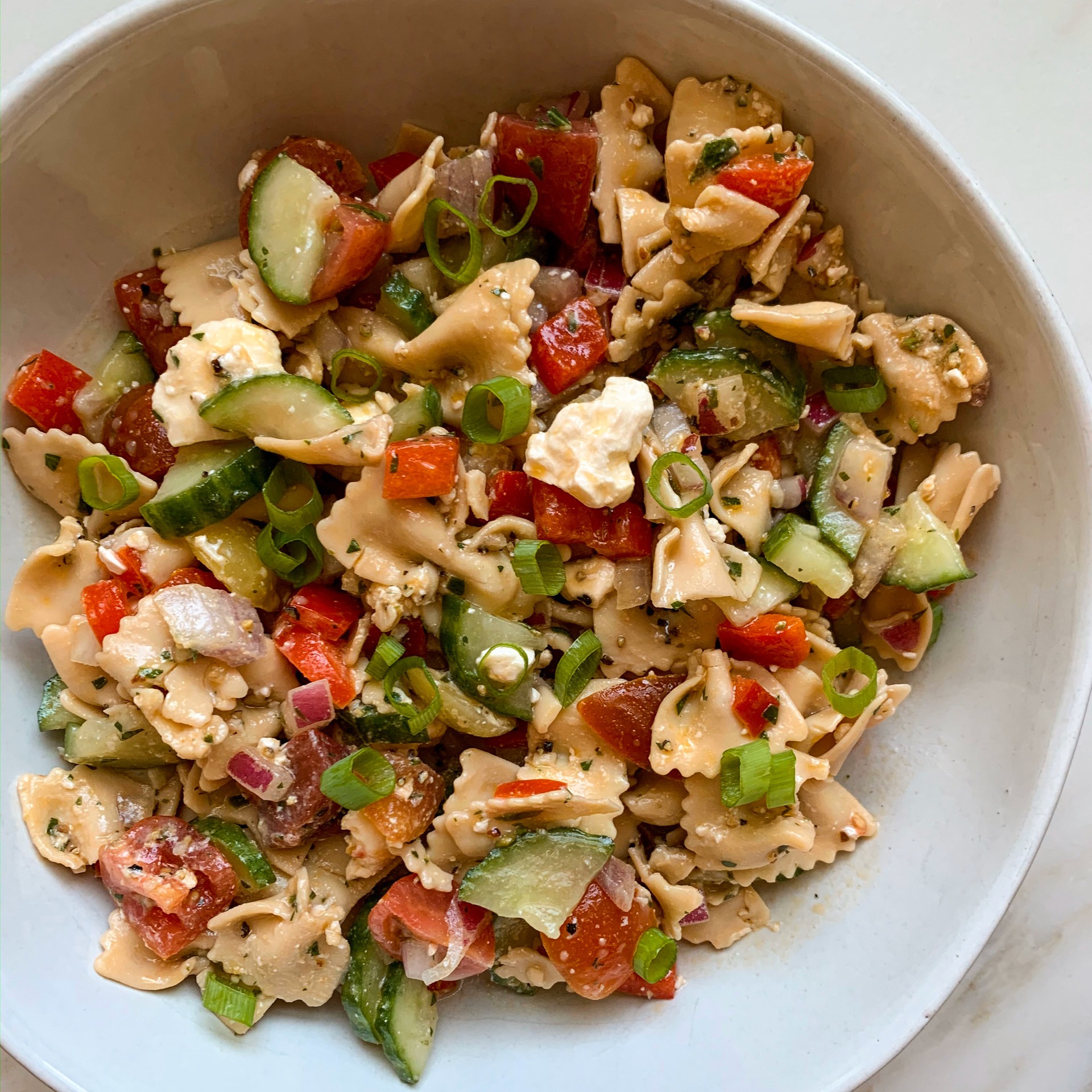 Banza Bowtie Pasta Salad