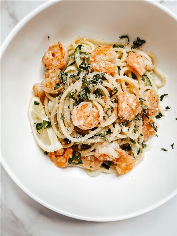 Shrimp And Lemon Pasta With Zucchini